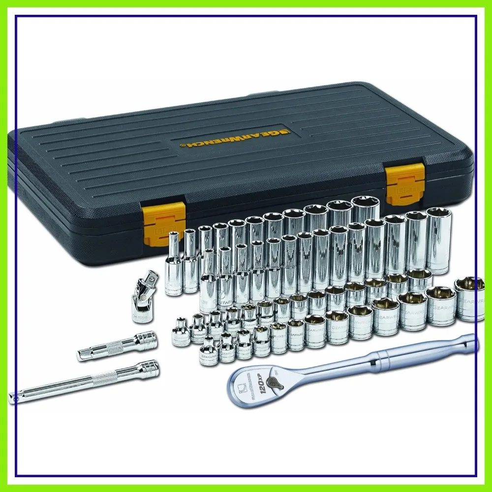 56 Pc. 3/8" Drive 6 Pt. 120XP Mechanics Tool Set, Standard & Deep, SAE/Metric
56 Pc. 3/8" Drive 6 Pt. 120XP Mechanics Tool Set, Standard & Deep, SAE/Metric