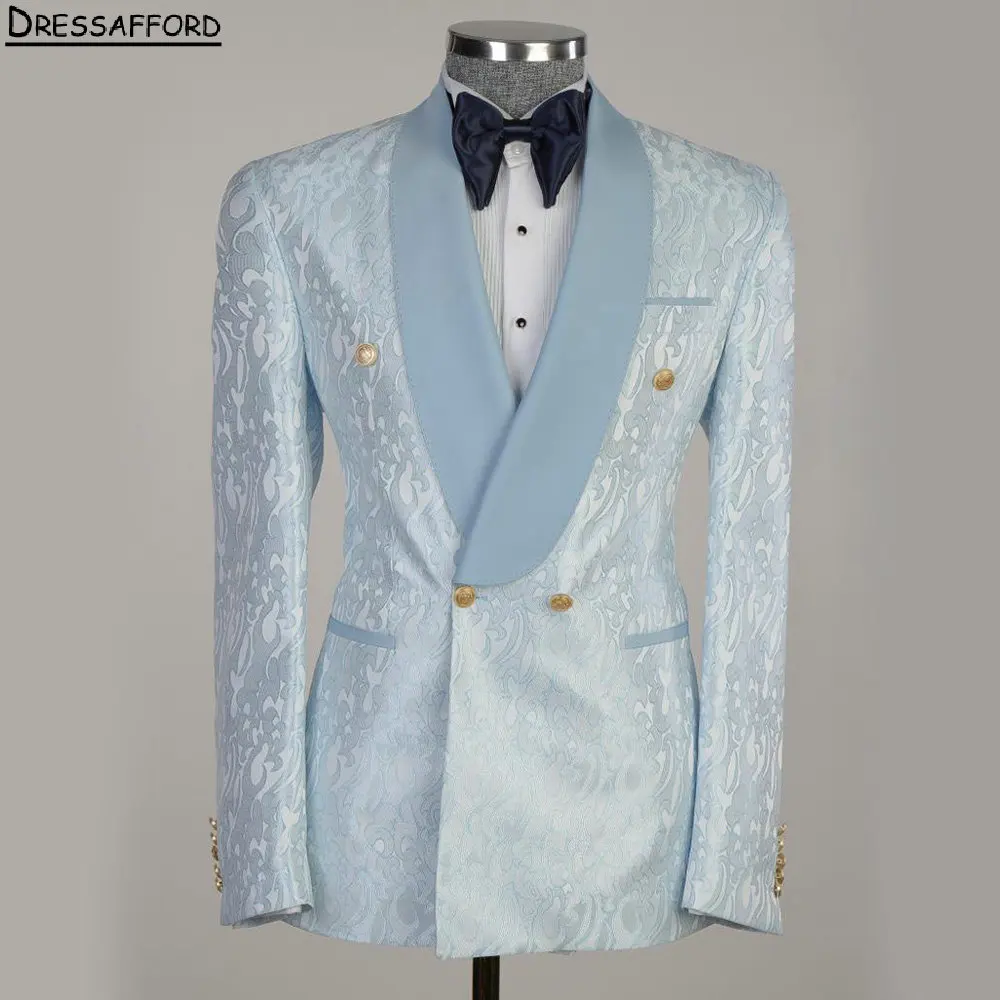 Light Blue Men Business Jacquard Formal Occasion Tuxedos Grooms Wedding Party Prom Male Suit 2 Piece Set Blazer Pants
Light Blue Men Business Jacquard Formal Occasion Tuxedos Grooms Wedding Party Prom Male Suit 2 Piece Set Blazer Pants