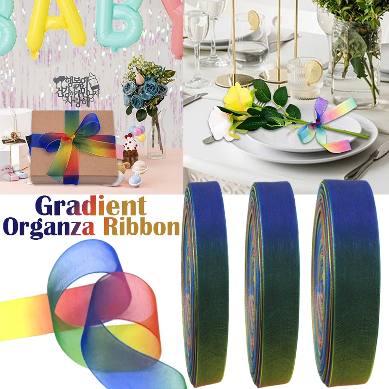 50 Yards Gradient Color Ribbon Organza Chiffon Craft Ribbon For Festival Gift Wrapping Material Handmade DIY Streamer Bow
50 Yards Gradient Color Ribbon Organza Chiffon Craft Ribbon For Festival Gift Wrapping Material Handmade DIY Streamer Bow