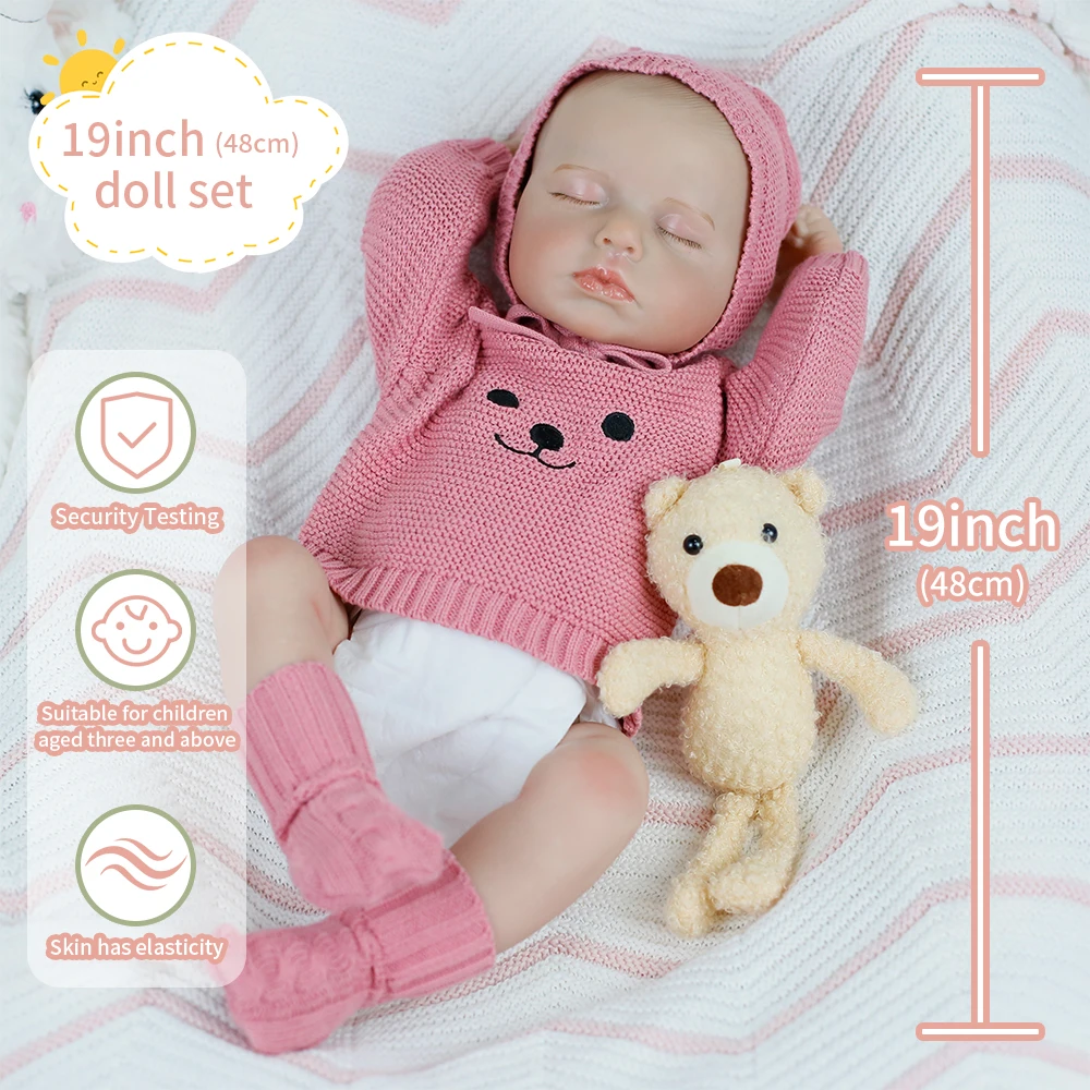 19-дюймовая реалистичная кукла ЛуЛу с мягким телом Reborn, спящая кукла для девочек, реалистичная 3D кожа, видимые вены, кукла ручной работы, рождественские подарки
19-дюймовая реалистичная кукла ЛуЛу с мягким телом Reborn, спящая кукла для девочек, реалистичная 3D кожа, видимые вены, кукла ручной работы, рождественские подарки