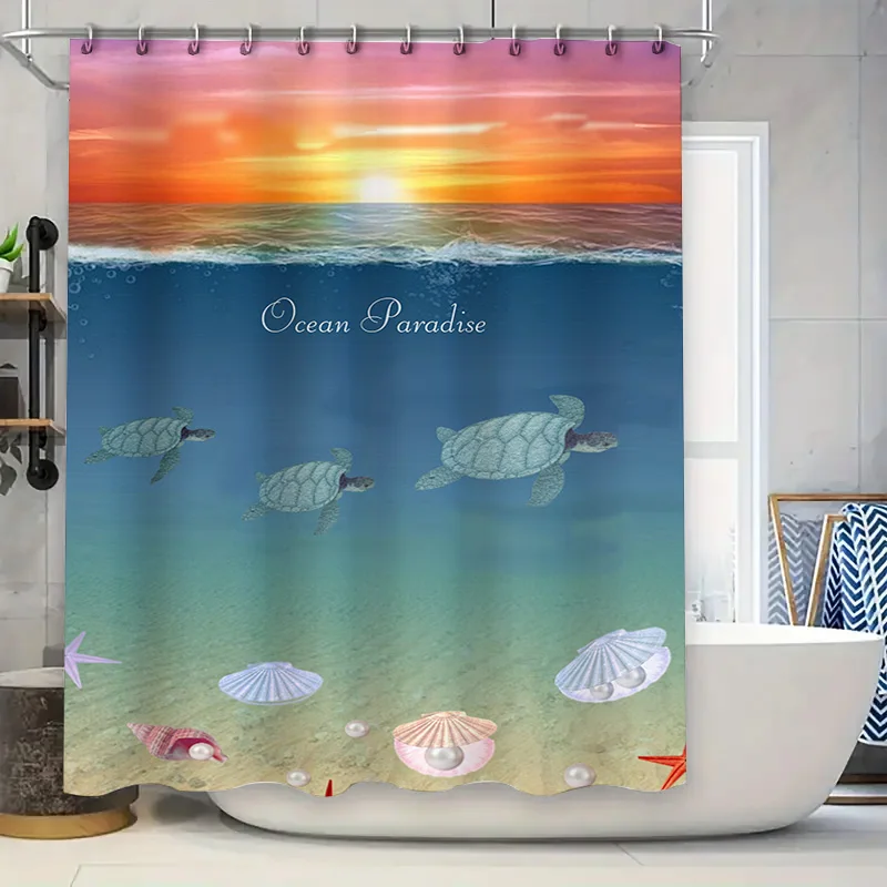 Занавеска для душа Ocean Paradise, синяя морская черепаха, декор для ванны
Занавеска для душа Ocean Paradise, синяя морская черепаха, декор для ванны