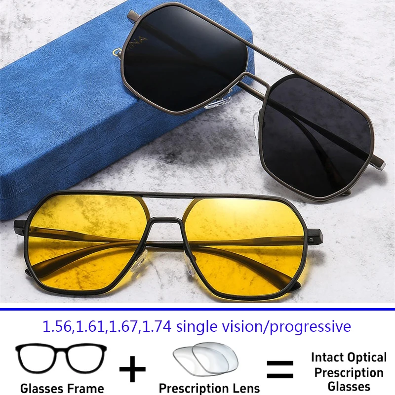 HD Polarized Prescription Sunglasses Men Square Vintage Driving Eyewear Photochromic Myopia Progressive Optical Sun Glasses
HD Polarized Prescription Sunglasses Men Square Vintage Driving Eyewear Photochromic Myopia Progressive Optical Sun Glasses