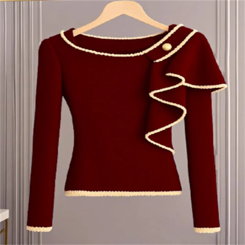 Women's clothing, simple and smooth autumn and winter fashion sweaters, elegant and elastic tight fit wool knitted sweaters,
Women's clothing, simple and smooth autumn and winter fashion sweaters, elegant and elastic tight fit wool knitted sweaters,