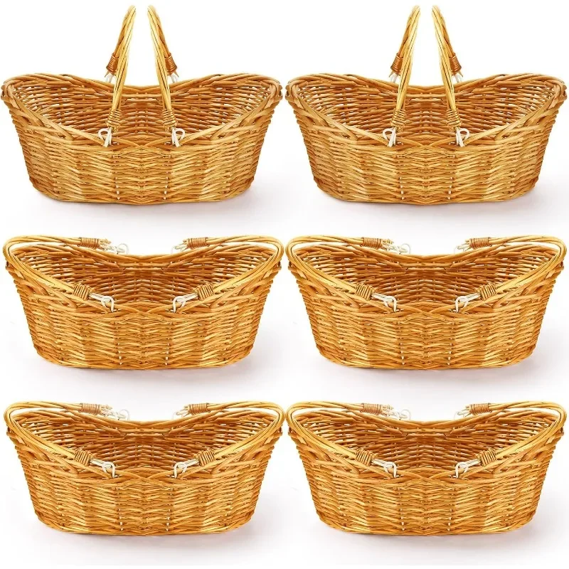 6 Pcs Wicker Picnic Basket with Handle, Hand Woven Harvest Basket Bulk, Wicker Flower Hoppet for Storage, Picnics, Easter
6 Pcs Wicker Picnic Basket with Handle, Hand Woven Harvest Basket Bulk, Wicker Flower Hoppet for Storage, Picnics, Easter