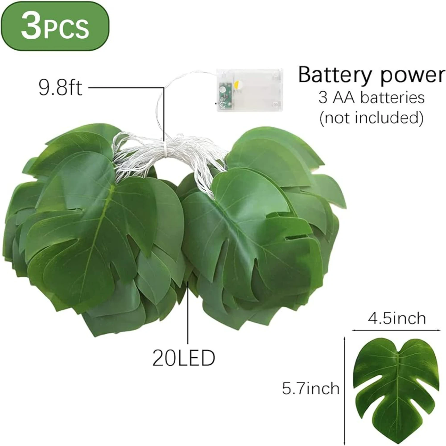 Transform Your Space with Stunning Exotic Monstera Leaf String Lights - 30 Ft 60 LED Lights to Illuminate Indoor and Outdoor Spa
Transform Your Space with Stunning Exotic Monstera Leaf String Lights - 30 Ft 60 LED Lights to Illuminate Indoor and Outdoor Spa