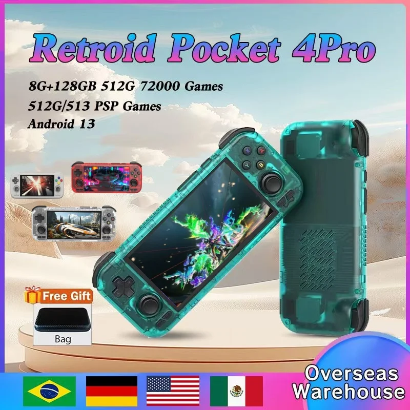 Retroid Pocket 4 Pro Handheld Video Game Console 4.7" 8G128GB WIFI6.0 RP4 Android 13 512g Console PSP PS2 Video Game Player Gift
Retroid Pocket 4 Pro Handheld Video Game Console 4.7" 8G128GB WIFI6.0 RP4 Android 13 512g Console PSP PS2 Video Game Player Gift