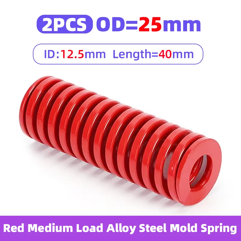 Creamily 2Pcs/Lot Mould Spring Medium Loading Red Compression Springs Steel For Trunk Outer Dia25mm Inside Dia12.5mm Length40mm
Creamily 2Pcs/Lot Mould Spring Medium Loading Red Compression Springs Steel For Trunk Outer Dia25mm Inside Dia12.5mm Length40mm