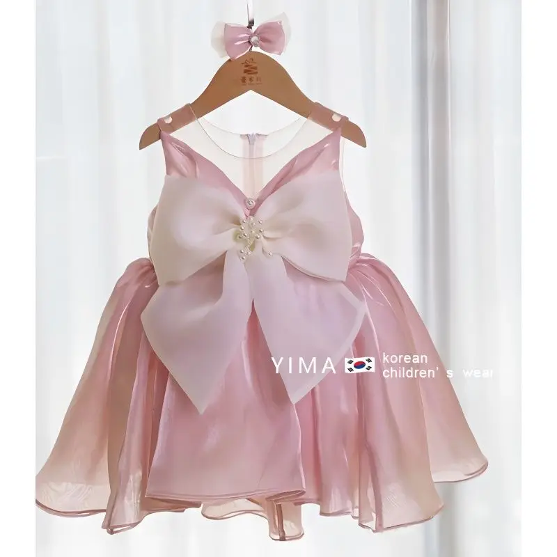 Baby Girls First Birthday Princess Dress Children Western-style Bow Vest Dress Girls Fluffy Gauze Dress
Baby Girls First Birthday Princess Dress Children Western-style Bow Vest Dress Girls Fluffy Gauze Dress