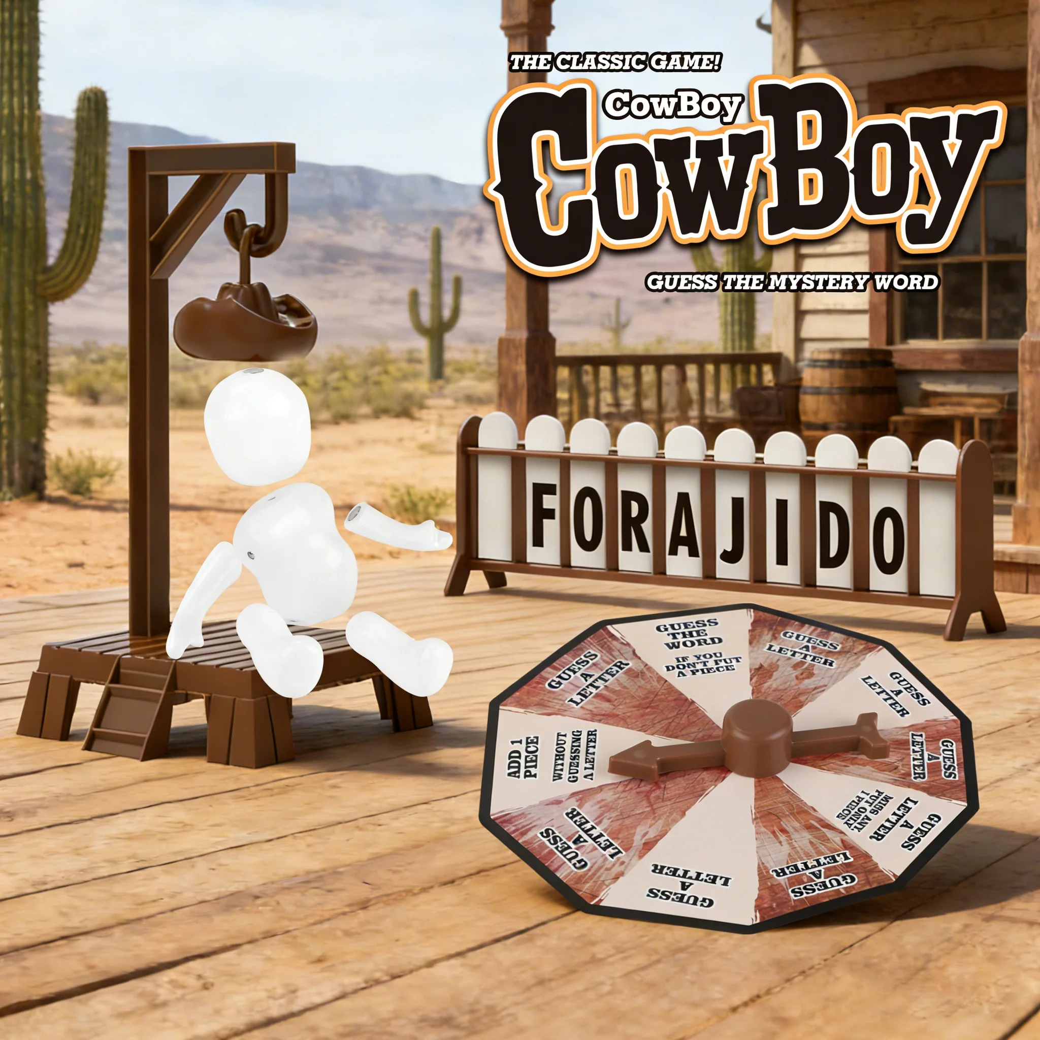 Cowboy Hangman Mystery Word Guessing Game Western Family Board Game Kids Educational Interactive Toy
Cowboy Hangman Mystery Word Guessing Game Western Family Board Game Kids Educational Interactive Toy