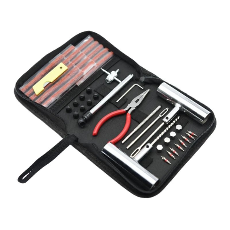 Upgraded 46pcs/set Tire Repair Solution Portable & Reliable Tire Puncture Repair Tire Maintenance Tool Set for Car
Upgraded 46pcs/set Tire Repair Solution Portable & Reliable Tire Puncture Repair Tire Maintenance Tool Set for Car