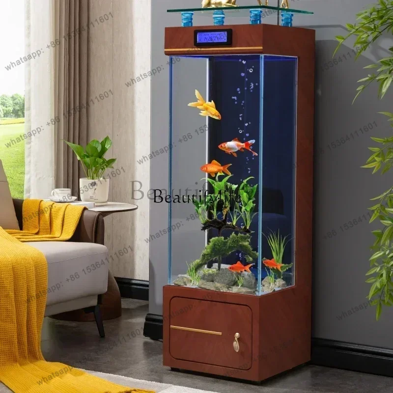 Ppg45Light Luxury Floor Fish Tank Aquarium Living Room Home Ecological Wall Gold Crystal Super White Glass
Ppg45Light Luxury Floor Fish Tank Aquarium Living Room Home Ecological Wall Gold Crystal Super White Glass