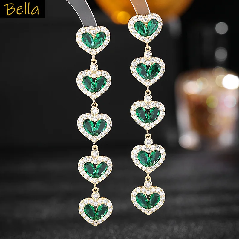 women earrings cute heart chain tassel dangling earrings long zirconia red green multicolor sweet jewelry
women earrings cute heart chain tassel dangling earrings long zirconia red green multicolor sweet jewelry