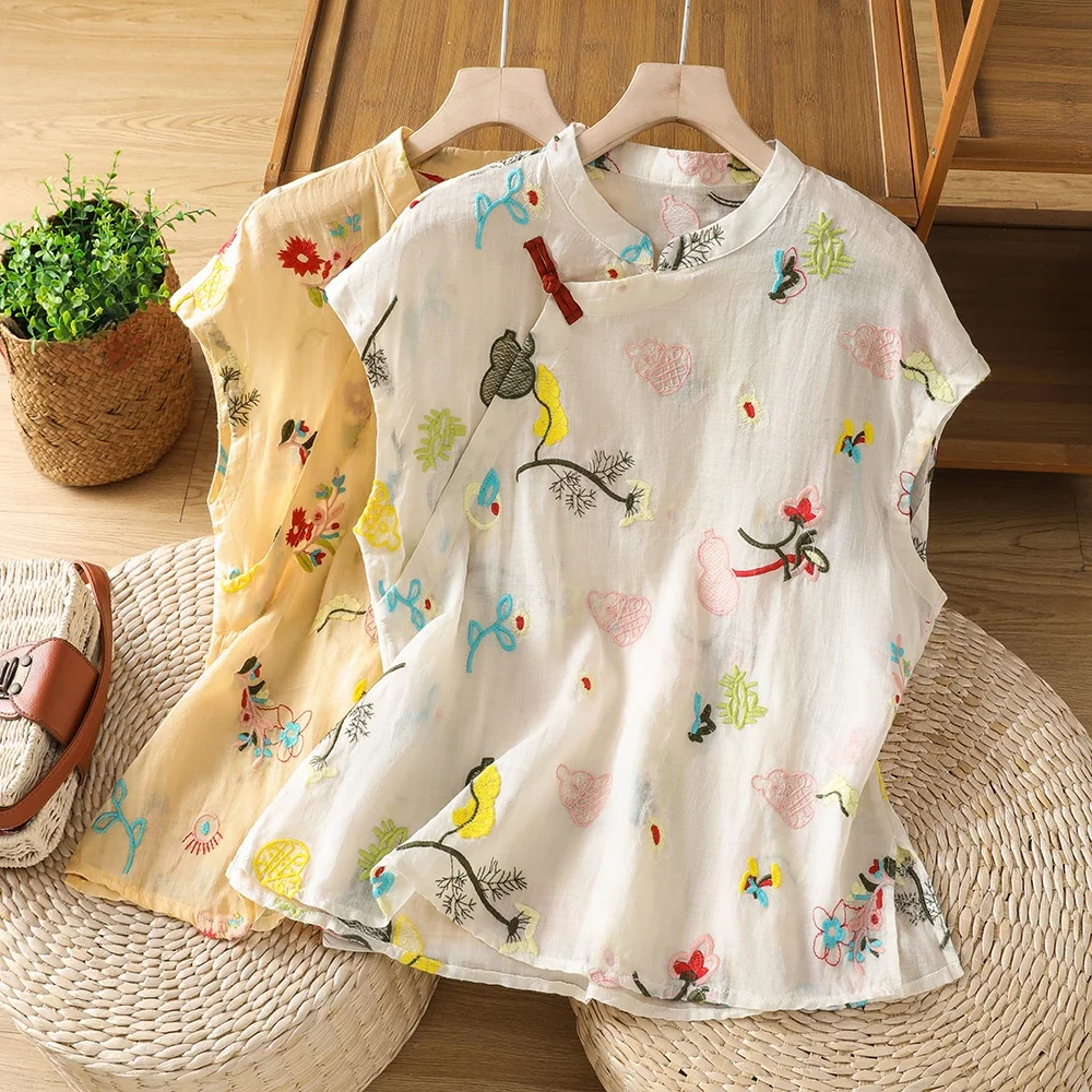 New Chinese Style Women's Frock Shirt plus Size Cover Belly Embroidery Asymmetrical Hemline Summer Season Breathable Cotton T...
New Chinese Style Women's Frock Shirt plus Size Cover Belly Embroidery Asymmetrical Hemline Summer Season Breathable Cotton T...