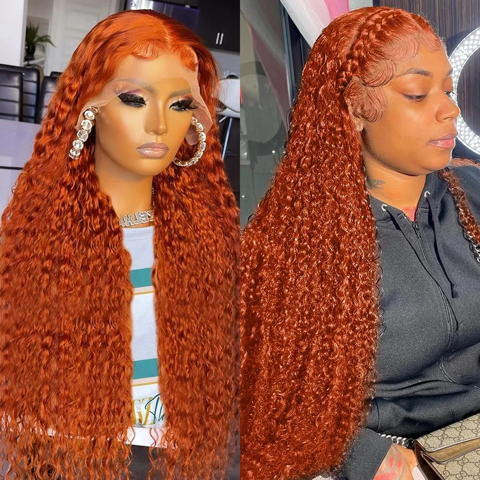 34 36Inch Deep Wave Ginger Orange Colored Lace Front Wig Brazilian Curly Wave Human Hair 180% 13x4 Lace Frontal Wigs For Women
34 36Inch Deep Wave Ginger Orange Colored Lace Front Wig Brazilian Curly Wave Human Hair 180% 13x4 Lace Frontal Wigs For Women
