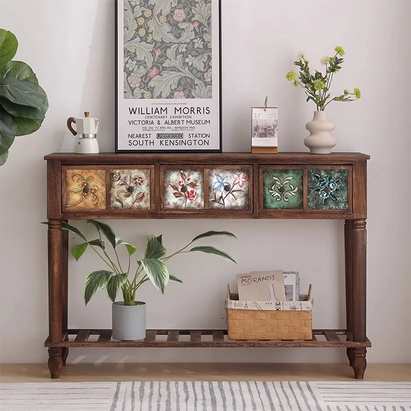 American Vintage Console Table With Storage Rectangle Classic Trendy Console Table Porch Entrance Stoliki Do Salonu Furniture
American Vintage Console Table With Storage Rectangle Classic Trendy Console Table Porch Entrance Stoliki Do Salonu Furniture