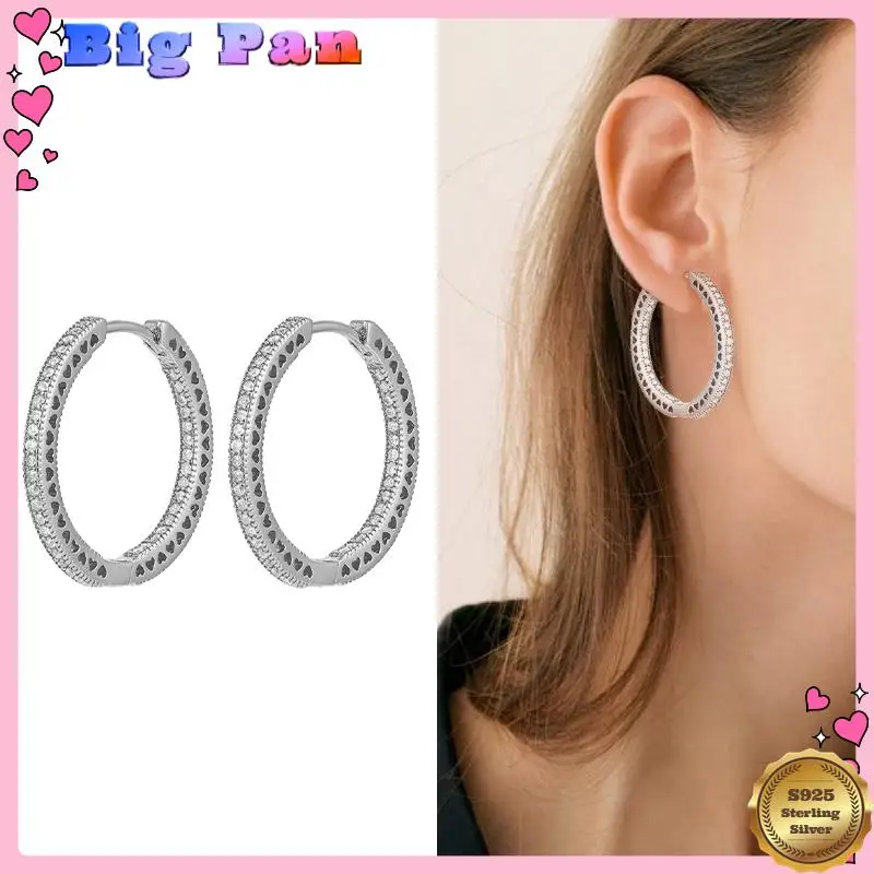 High Quality Original Logo Women's S925 Earrings, Silver Heart With Diamond Large Hoop Earrings, Birthday Gift, 2025
High Quality Original Logo Women's S925 Earrings, Silver Heart With Diamond Large Hoop Earrings, Birthday Gift, 2025
