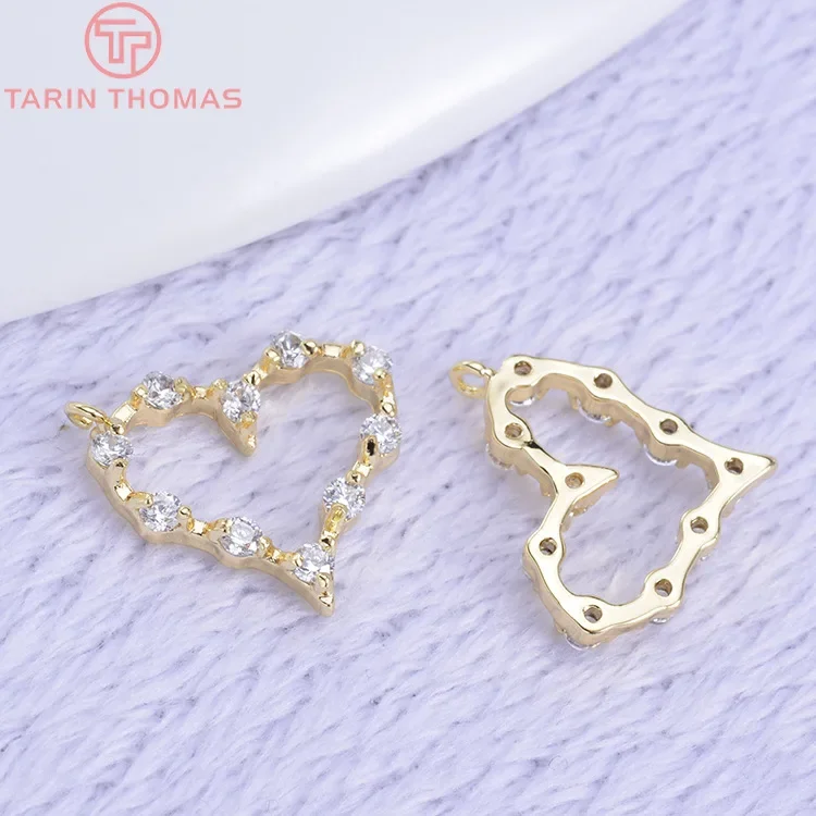 (553)4PCS 15x14MM 24K Gold Color Plated Brass with Zircon Heart Pendants Charms High Quality DIY Jewelry Making Findings
(553)4PCS 15x14MM 24K Gold Color Plated Brass with Zircon Heart Pendants Charms High Quality DIY Jewelry Making Findings
