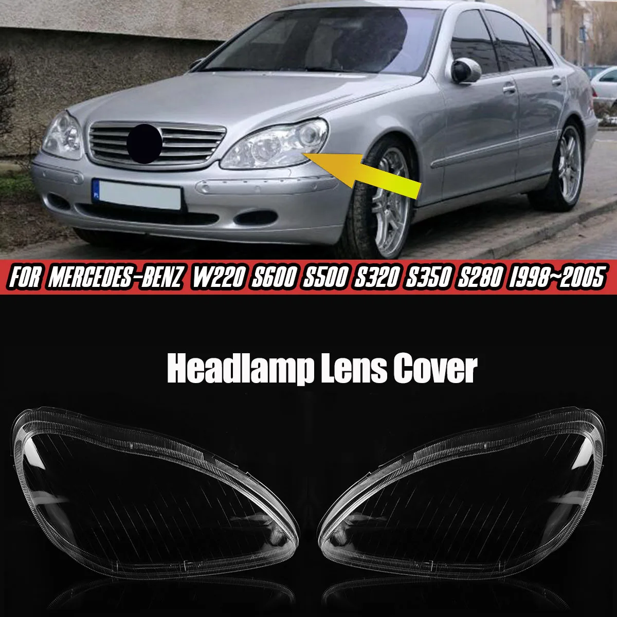 Прозрачная линза для фар W220 для Mercedes-Benz W220 S600 S500 S320 S350 S280 1998-2005, крышка корпуса автомобильной фары
Прозрачная линза для фар W220 для Mercedes-Benz W220 S600 S500 S320 S350 S280 1998-2005, крышка корпуса автомобильной фары