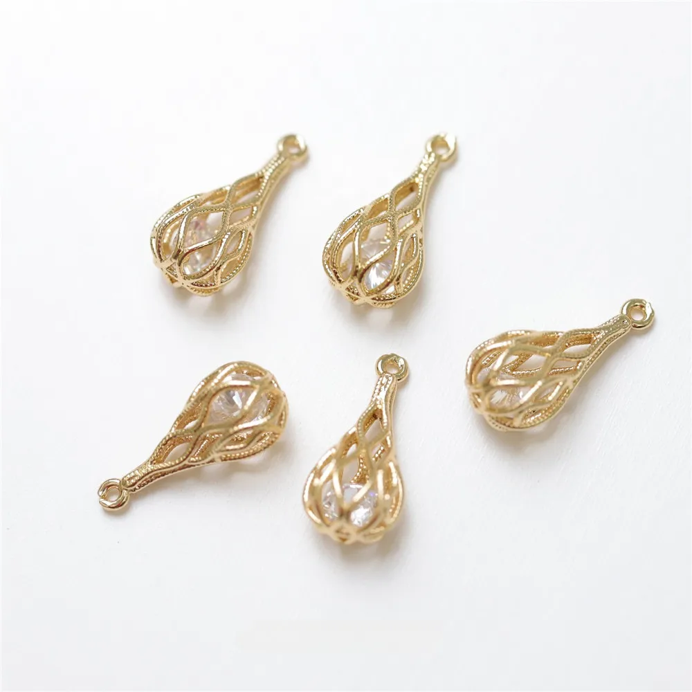 Copper-plated Real Gold Hollow Cone Hot Air Balloon Shape Zircon Pendant DIY Necklace Bracelet Jewelry Charm Accessories S371
Copper-plated Real Gold Hollow Cone Hot Air Balloon Shape Zircon Pendant DIY Necklace Bracelet Jewelry Charm Accessories S371