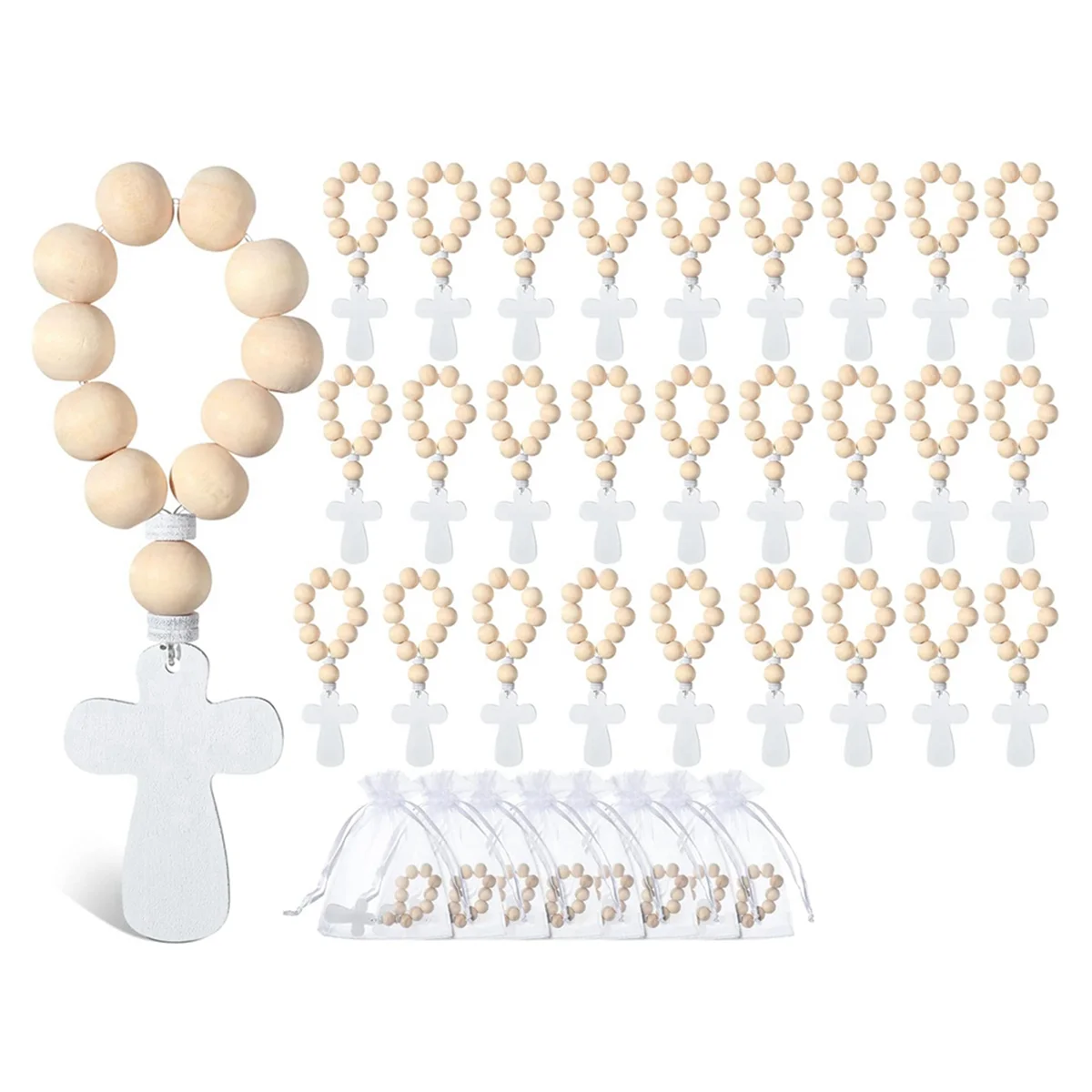 CXZD-36Pcs Wooden Rosary Rosary Beads with White Mesh Bags for Baptism First Communion Confirmation Baby Shower Bridal Shower
CXZD-36Pcs Wooden Rosary Rosary Beads with White Mesh Bags for Baptism First Communion Confirmation Baby Shower Bridal Shower