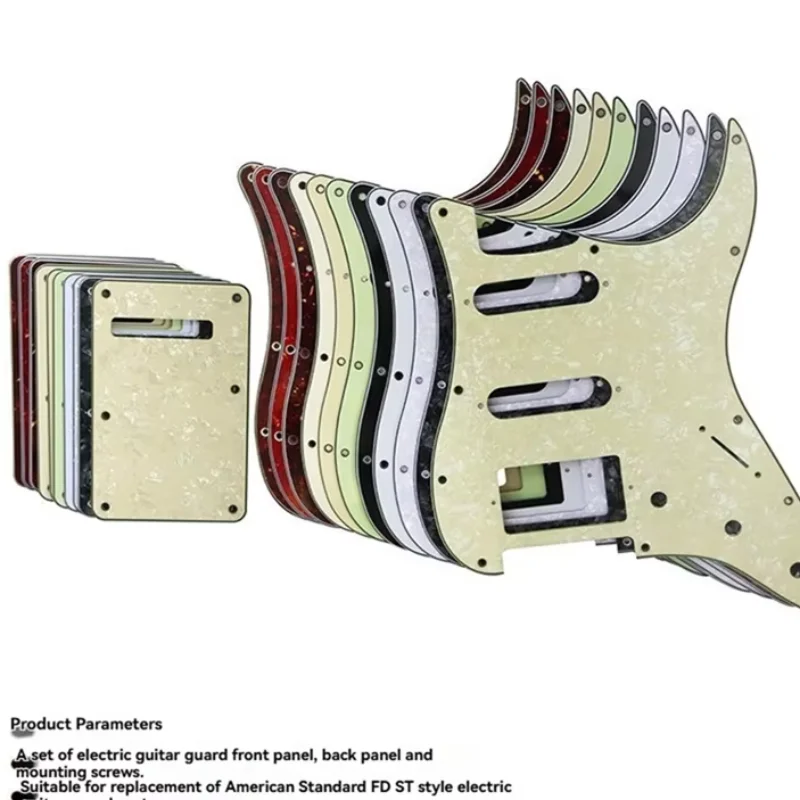 11-Hole ST Electric Guitar Pickguard Set – Single & Double Coil Front Panel, Back Panel with Mounting Screws 11 Colors Available
11-Hole ST Electric Guitar Pickguard Set – Single & Double Coil Front Panel, Back Panel with Mounting Screws 11 Colors Available