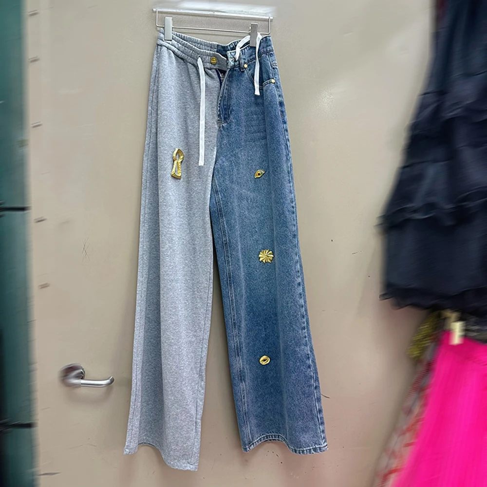 plus Size Hip Hop Streetwear Color Block Denim Pants Loose Wide Leg Trousers for Women Casual
plus Size Hip Hop Streetwear Color Block Denim Pants Loose Wide Leg Trousers for Women Casual