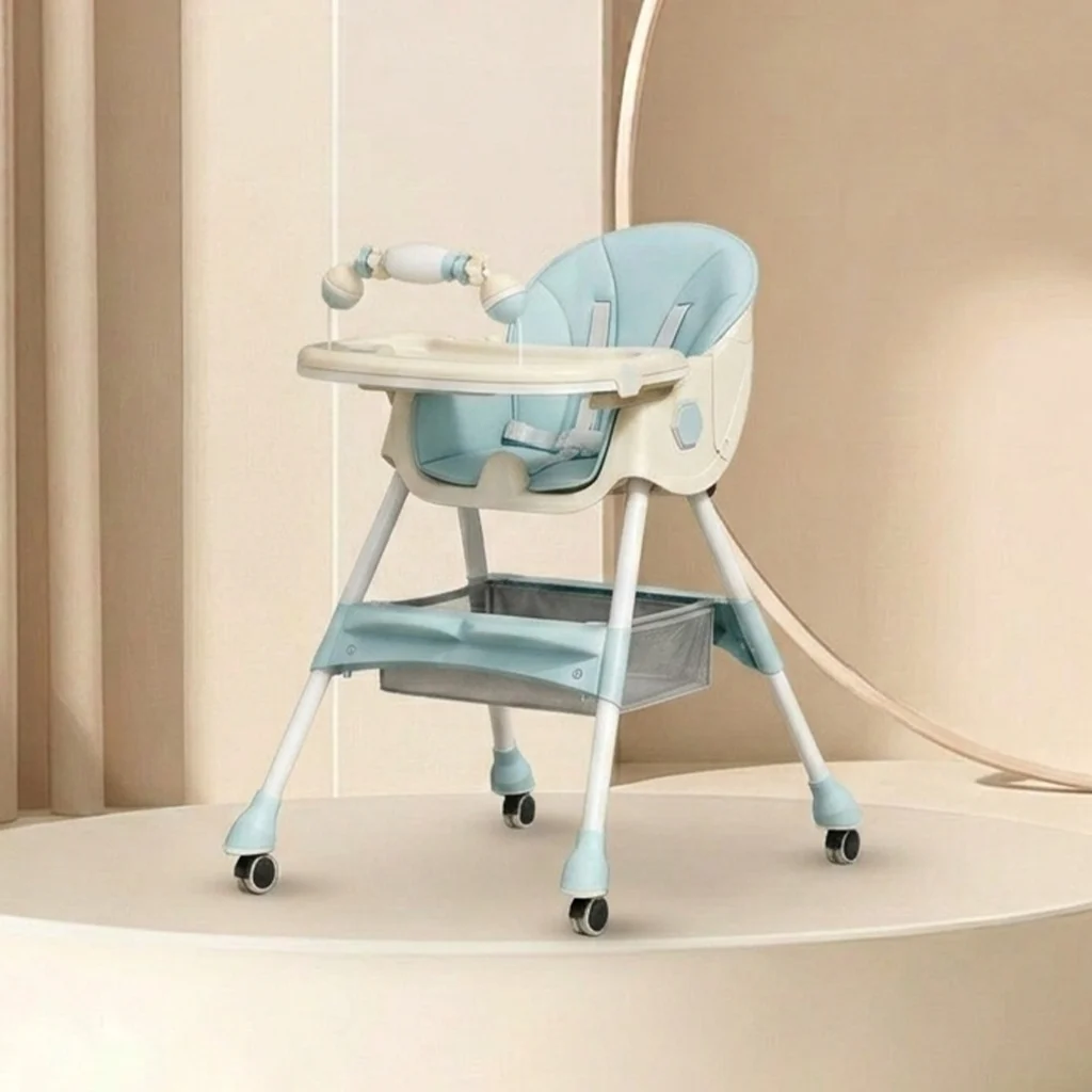 Adjustable Folding Baby High Chair with Wheels, Removable Tray Safety Harness, Toddler Feeding Chair with Dining Set for Kids
Adjustable Folding Baby High Chair with Wheels, Removable Tray Safety Harness, Toddler Feeding Chair with Dining Set for Kids