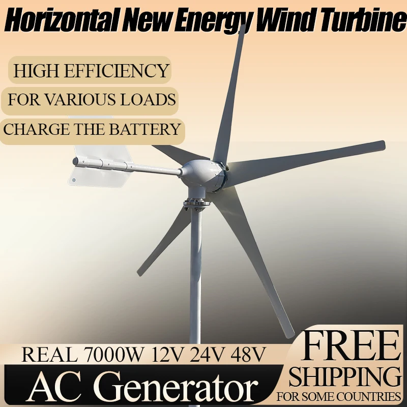 7KW Wind Turbine Horizontal Generator Powerful Free Energy With MPPT Off Grid System Homeuse Windmill
7KW Wind Turbine Horizontal Generator Powerful Free Energy With MPPT Off Grid System Homeuse Windmill