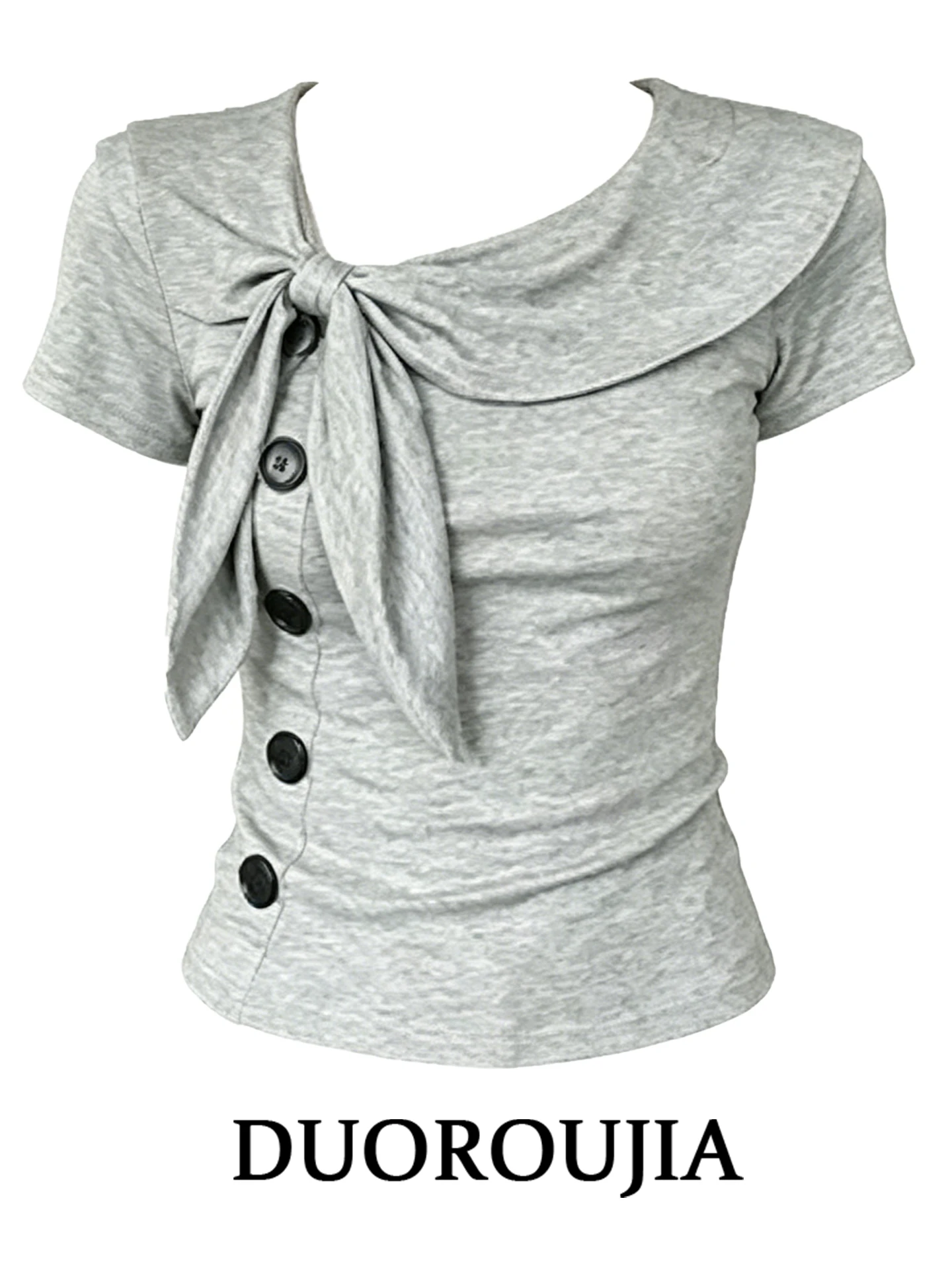 Slim Fit Short Sleeve T-Shirt Women's Korean Style Button up High Waist Anti-Pilling Daily Wear Color plus Size Top
Slim Fit Short Sleeve T-Shirt Women's Korean Style Button up High Waist Anti-Pilling Daily Wear Color plus Size Top