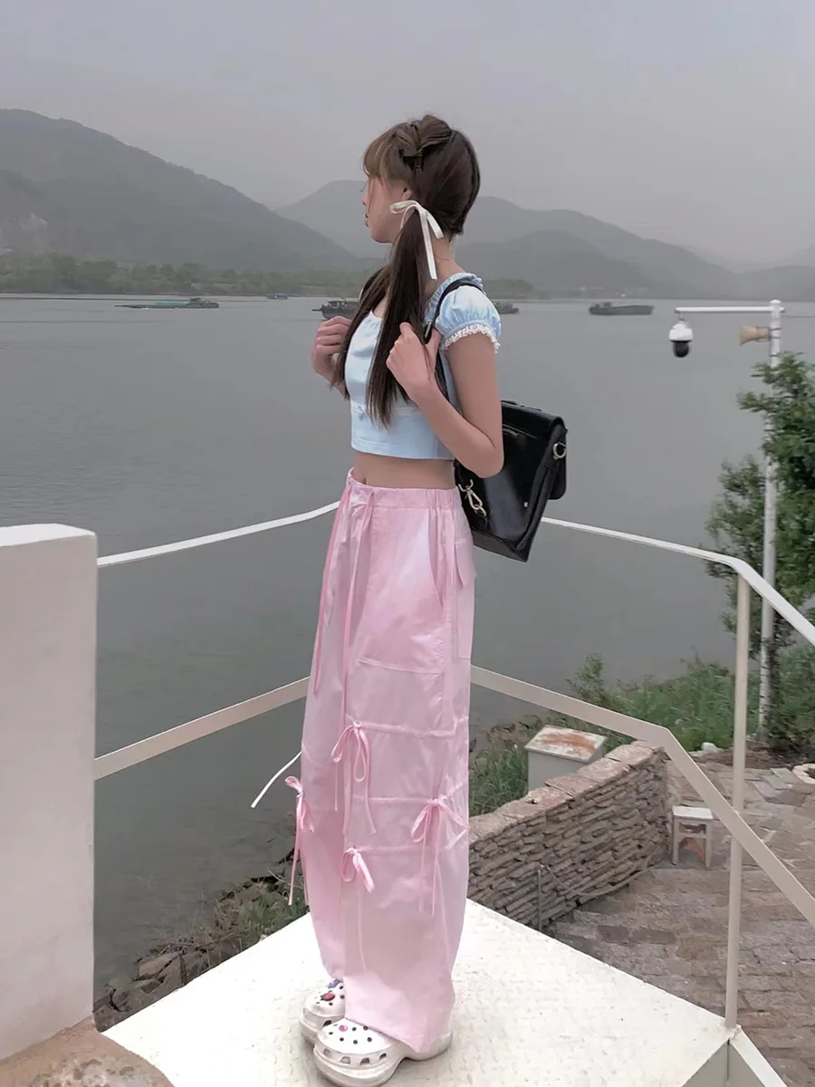 Sweet Girl High Waist Wide Leg Pants Pink Dstring Knot Casual Trousers Asymmetrical Straight Cotton Blend
Sweet Girl High Waist Wide Leg Pants Pink Dstring Knot Casual Trousers Asymmetrical Straight Cotton Blend