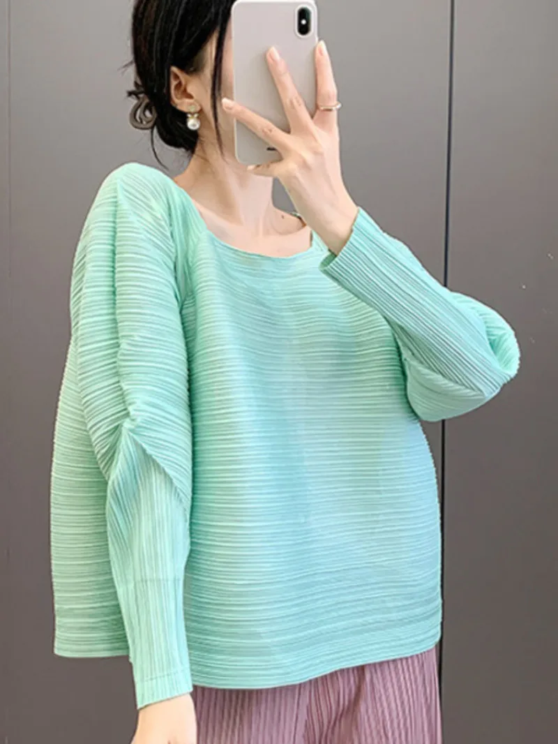 Color Pleated Solid Design Bawting Long Sleeve Women's T-shirt 2025 Autumn New Loose Chic Elastic Pullover Top 2N95B
Color Pleated Solid Design Bawting Long Sleeve Women's T-shirt 2025 Autumn New Loose Chic Elastic Pullover Top 2N95B