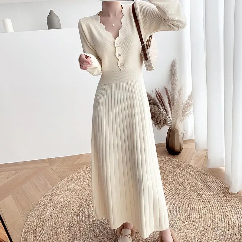 2024 Women Knitted Long Dress Casual Solid Color Ribbed Long Sleeve Pleated Dresses Elegant Lace Up Bodycon Maxi Dress Robe R25
2024 Women Knitted Long Dress Casual Solid Color Ribbed Long Sleeve Pleated Dresses Elegant Lace Up Bodycon Maxi Dress Robe R25