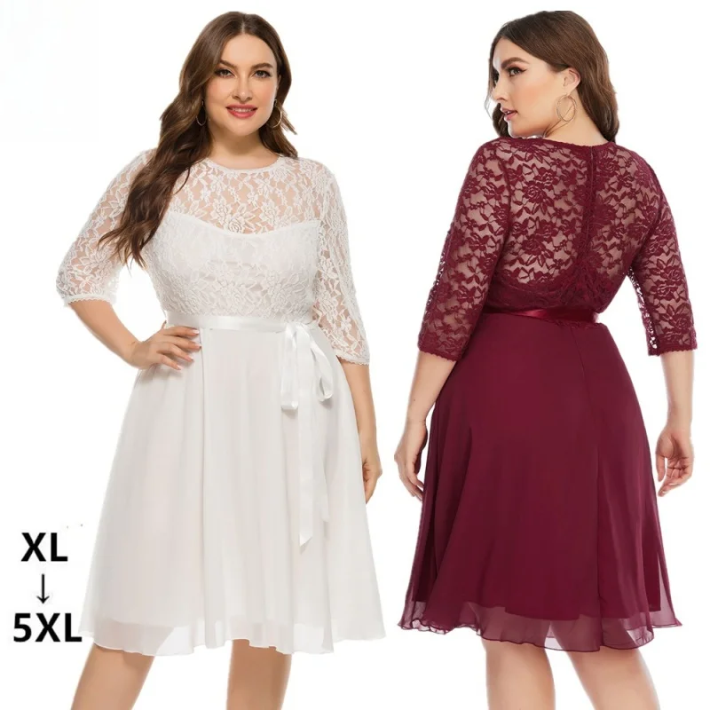 2024 European and American plus Size Women's Clothes Summer New Lace Chiffon Stitching Dress
2024 European and American plus Size Women's Clothes Summer New Lace Chiffon Stitching Dress