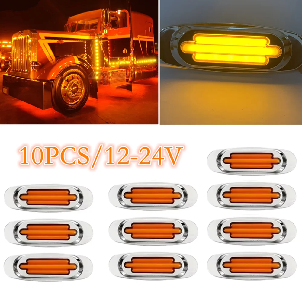10PCS Amber LED Taillights Outline Lamp Side Marker Light 12V-24V Universal For Truck Turn Signal Clearance Lights Trailer
10PCS Amber LED Taillights Outline Lamp Side Marker Light 12V-24V Universal For Truck Turn Signal Clearance Lights Trailer