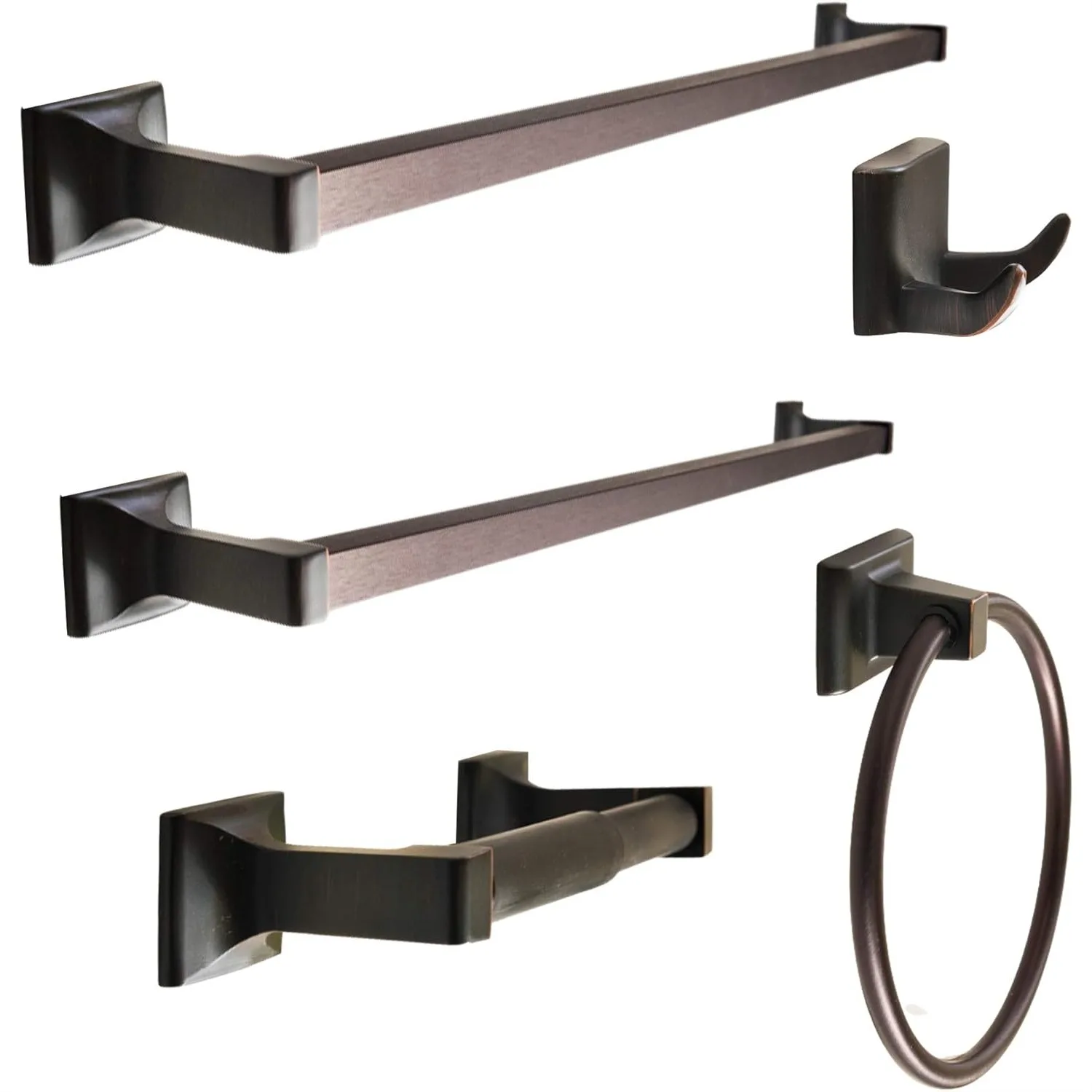 Heavy Duty Metal Bathroom Accessories Set 5-Piece Wall Mounted, Includes Robe Hook, Toilet Paper Holder, Towel Ring, 18" & 24
Heavy Duty Metal Bathroom Accessories Set 5-Piece Wall Mounted, Includes Robe Hook, Toilet Paper Holder, Towel Ring, 18" & 24