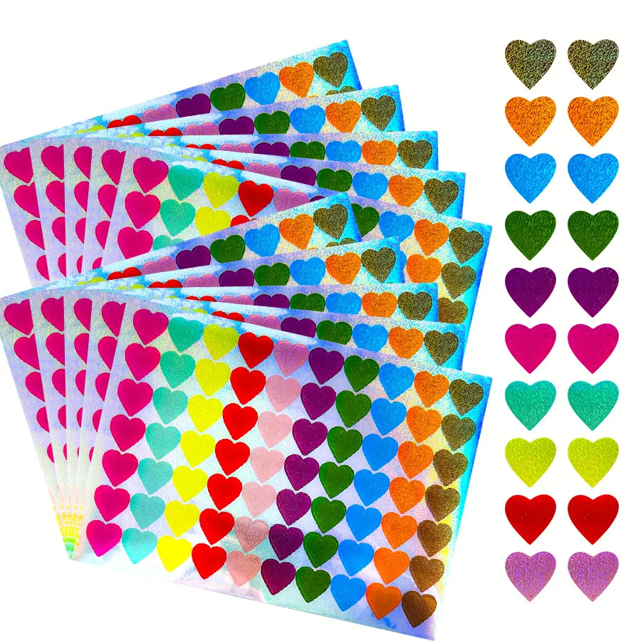 700 Pcs Holographic Heart Stickers, Colorful Decorative Scrapbooking Labels for Journals, Gift Packaging, Envelope Sealing
700 Pcs Holographic Heart Stickers, Colorful Decorative Scrapbooking Labels for Journals, Gift Packaging, Envelope Sealing