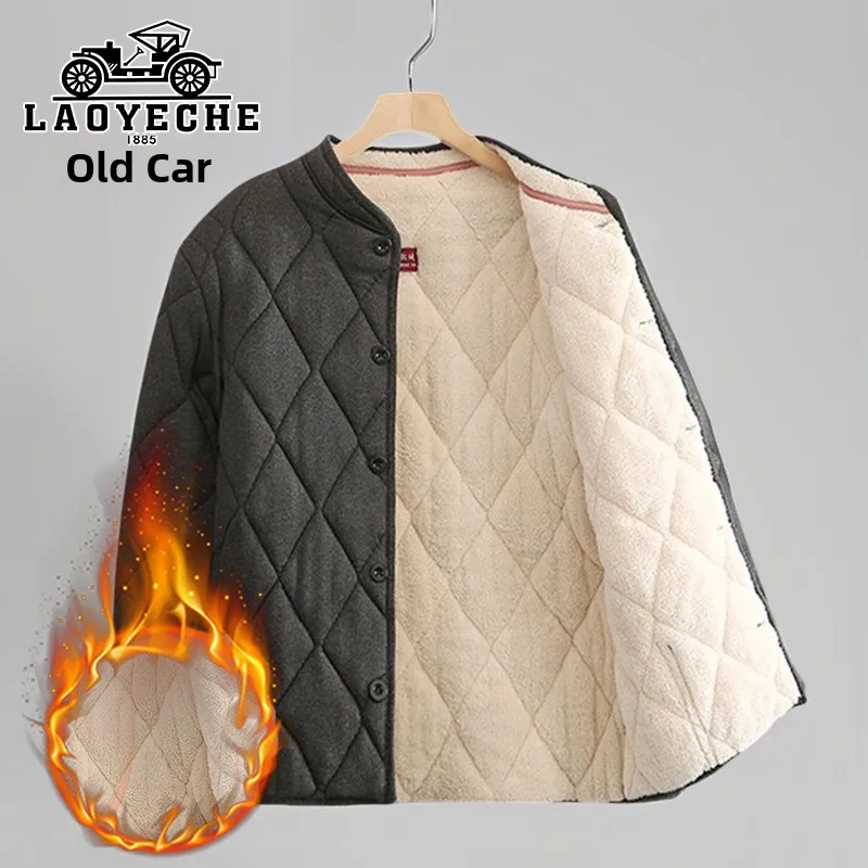 Thickened Lamb Velvet Diamond Pattern Cotton Jacket Men's Winter Warmth Clothing Standard Fit Long Sleeve Button Closure Coat
Thickened Lamb Velvet Diamond Pattern Cotton Jacket Men's Winter Warmth Clothing Standard Fit Long Sleeve Button Closure Coat
