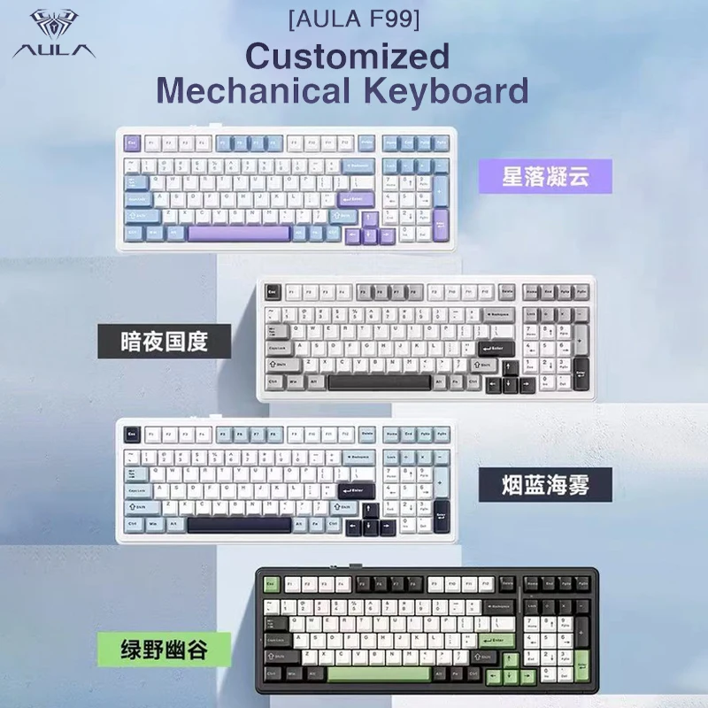 Aula F99 Customized Mechanical Keyboard Gateway Structure Full Key Hot Plug Wireless Tri-Mode Bluetooth E-Sport Gaming Keyboard
Aula F99 Customized Mechanical Keyboard Gateway Structure Full Key Hot Plug Wireless Tri-Mode Bluetooth E-Sport Gaming Keyboard