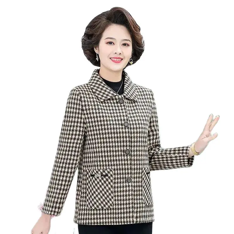 Middle Aged Elderly Women's Jackets Tops 2024 New Spring Autumn Coats Fashion Short Single Breasted Outerwear Full Match Female
Middle Aged Elderly Women's Jackets Tops 2024 New Spring Autumn Coats Fashion Short Single Breasted Outerwear Full Match Female