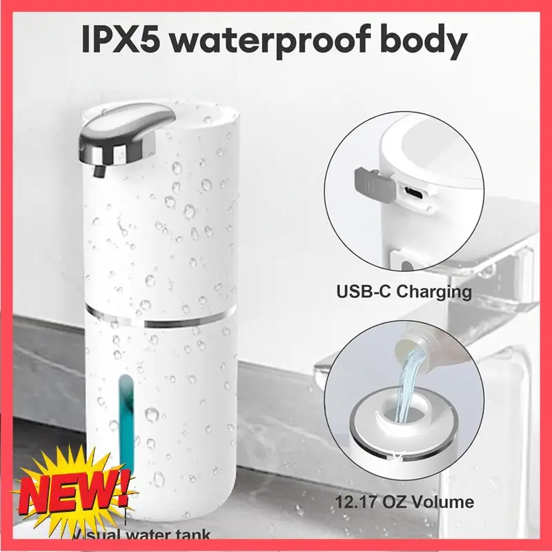 B17C Automatic Soap Dispenser 380ML Touchless Liquid Soap Dispense USB Rechargeable Foaming Soap Dispenser Forbathroom
B17C Automatic Soap Dispenser 380ML Touchless Liquid Soap Dispense USB Rechargeable Foaming Soap Dispenser Forbathroom