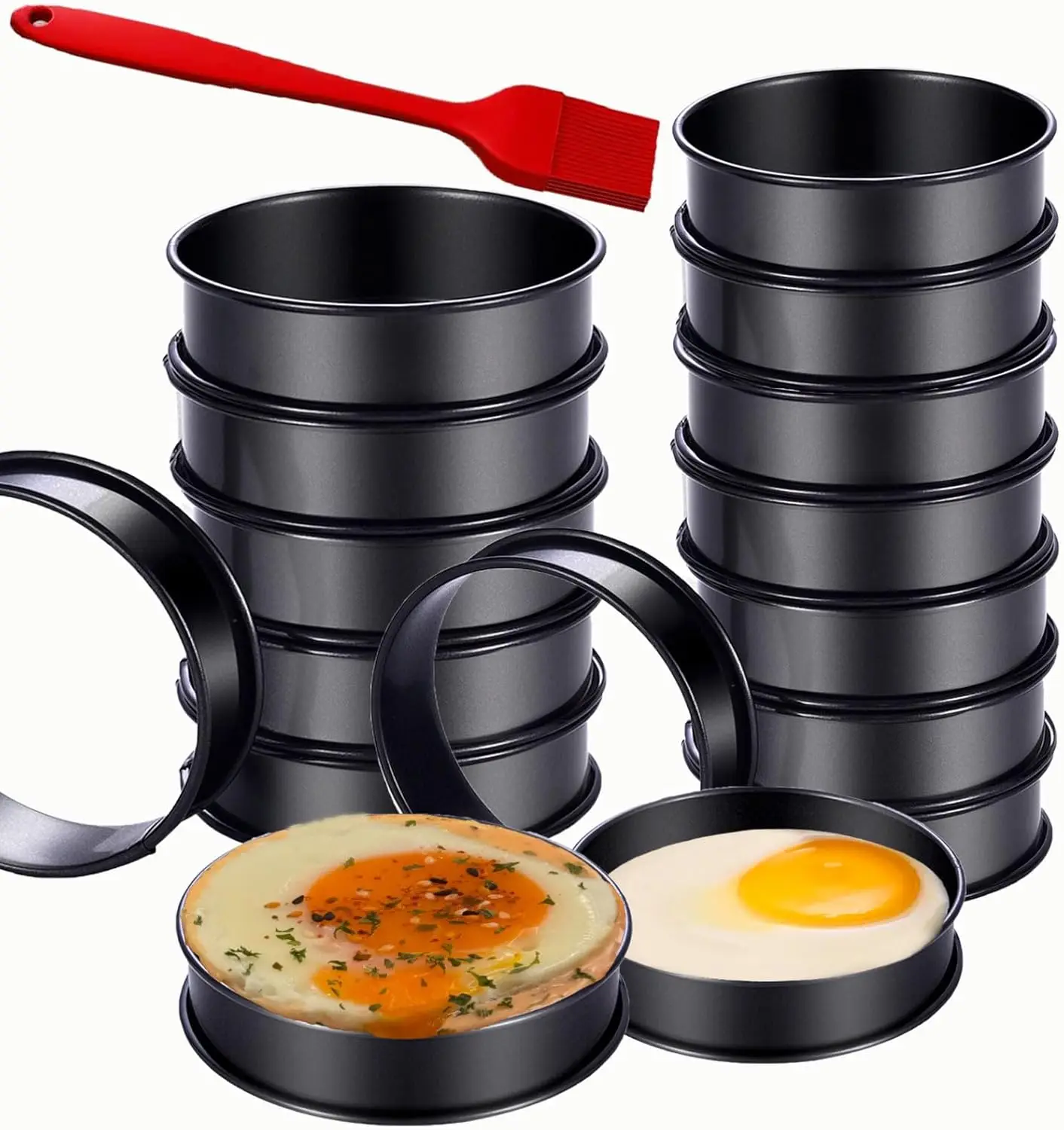 16-Pack Stainless Steel Muffin Rings, 3.15 & 4 Inch Nonstick Crumpet Rings for Baking Pancakes and Cookies
16-Pack Stainless Steel Muffin Rings, 3.15 & 4 Inch Nonstick Crumpet Rings for Baking Pancakes and Cookies
