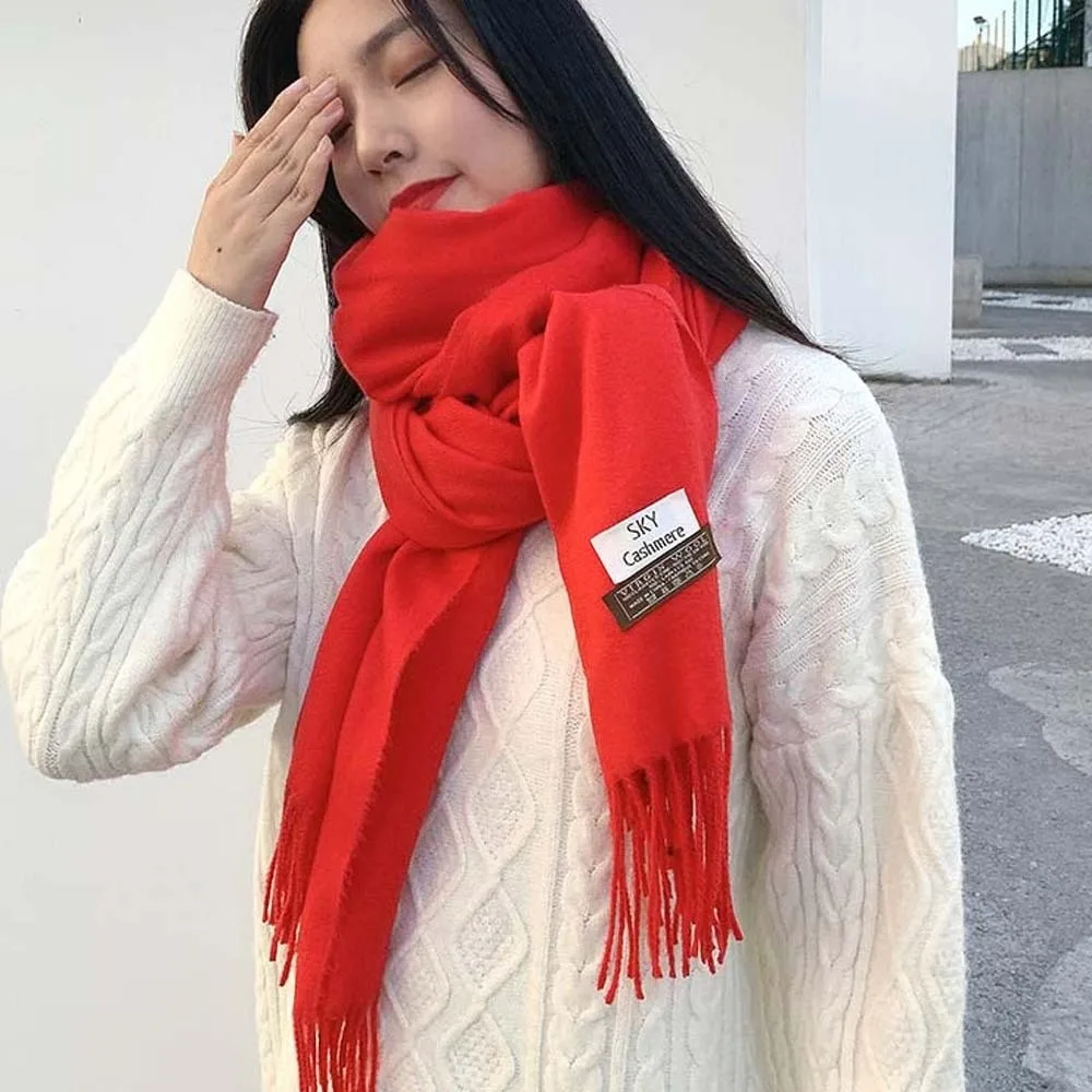 Cold-proof Polyester Classic Wool Scarf Soft Warmer Solid Color Shawl Korean Style Windproof Long Neckscarf with Tassel Women
Cold-proof Polyester Classic Wool Scarf Soft Warmer Solid Color Shawl Korean Style Windproof Long Neckscarf with Tassel Women