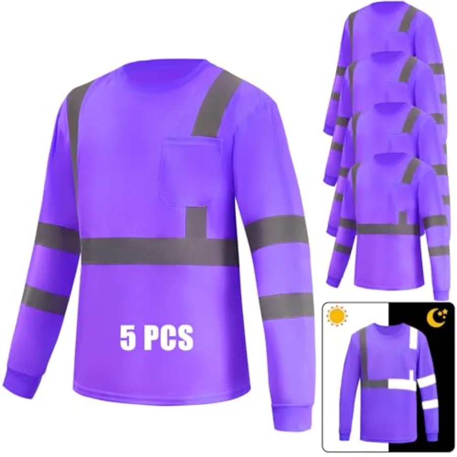 5 Pack Hi Vis Long Sleeve Safety Shirts Reflective DryBlend Shirts for Railway Colleague Moisture Wicking Multipack
5 Pack Hi Vis Long Sleeve Safety Shirts Reflective DryBlend Shirts for Railway Colleague Moisture Wicking Multipack