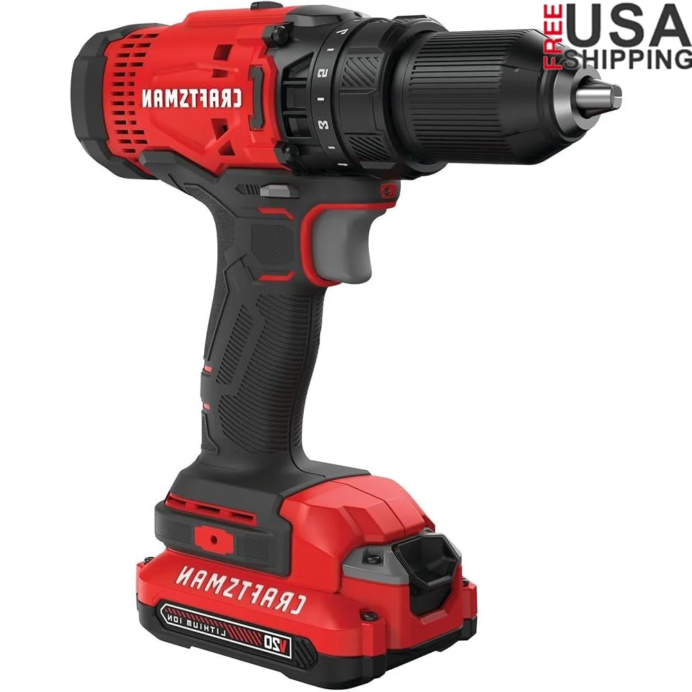 Cordless Drill Driver Kit 20V Battery Powered 1/2 Inch Max 1500 RPM with Charger Compact Lightweight Home Use Tool
Cordless Drill Driver Kit 20V Battery Powered 1/2 Inch Max 1500 RPM with Charger Compact Lightweight Home Use Tool