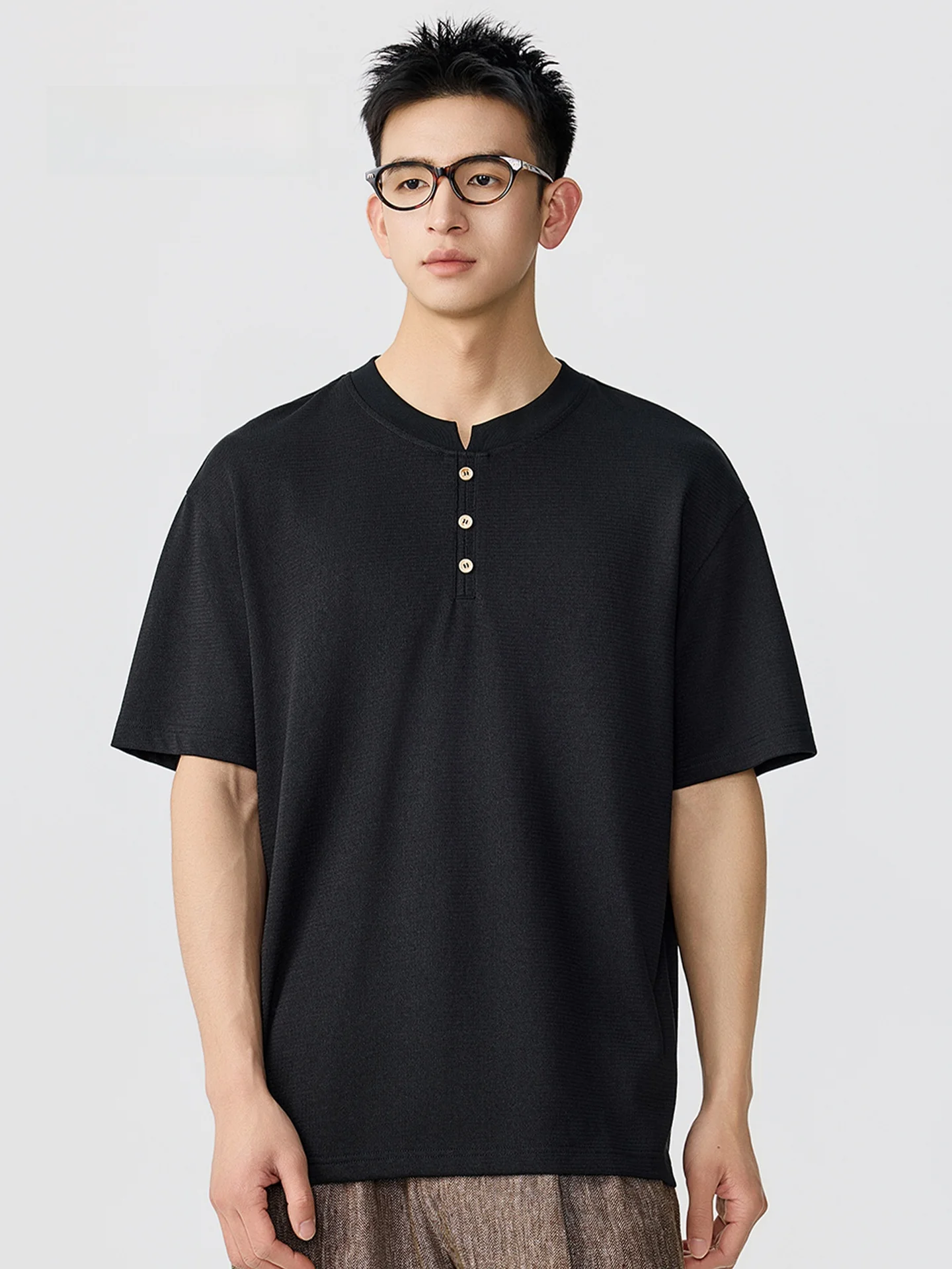MMOPTOP American Henry Collar Heavyweight Short Sleeve Pure Color T-Shirt Men Summer New Retro Loose Shoulder Top Men
MMOPTOP American Henry Collar Heavyweight Short Sleeve Pure Color T-Shirt Men Summer New Retro Loose Shoulder Top Men