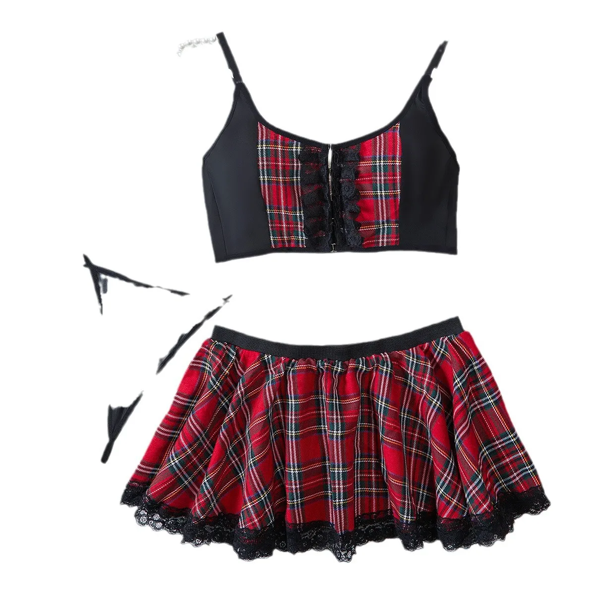 Plaid Uniform Lingerie Set 3-Piece
Plaid Uniform Lingerie Set 3-Piece
