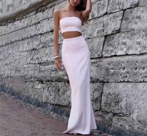 Women's Long Skirt Set Summer New Elegant Personality Style Solid Strapless Vest High Waist Fish Tail Wrapped Buttocks Skirt Set
Women's Long Skirt Set Summer New Elegant Personality Style Solid Strapless Vest High Waist Fish Tail Wrapped Buttocks Skirt Set