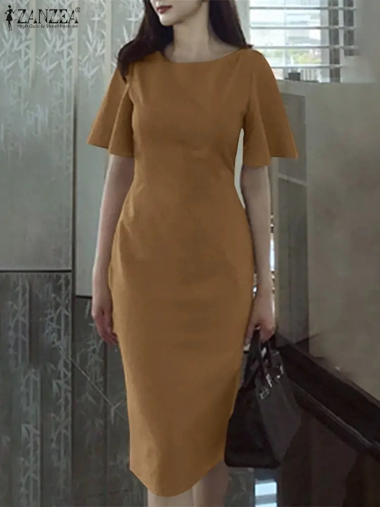 ZANZEA Summer Elegant Wrap Hips Midi Robe Women Party Dress Vintage Slim 2024 Fashion Ruffle Short Sleeve Vestidos Korean Robe
ZANZEA Summer Elegant Wrap Hips Midi Robe Women Party Dress Vintage Slim 2024 Fashion Ruffle Short Sleeve Vestidos Korean Robe