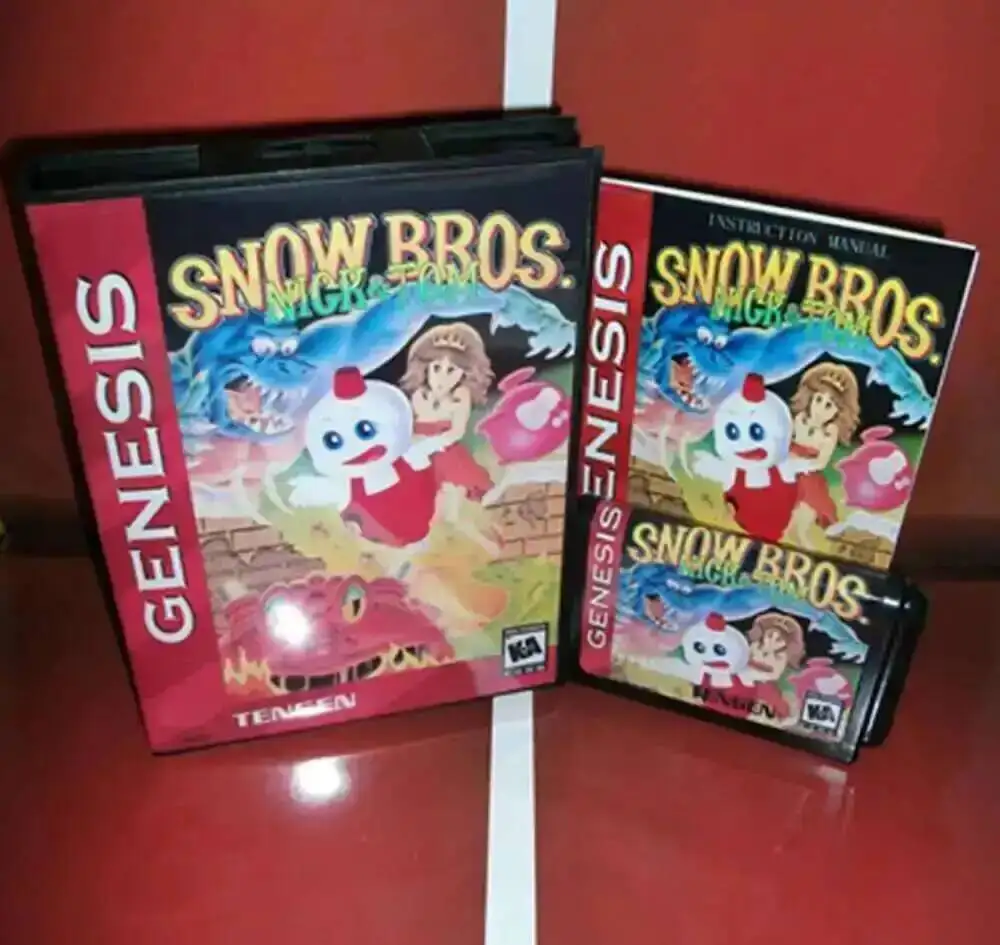 Snow Bros с коробкой и картриджем для 16-битной игровой картриджа Sega MD, системы Megadrive Genesis.
Snow Bros с коробкой и картриджем для 16-битной игровой картриджа Sega MD, системы Megadrive Genesis.