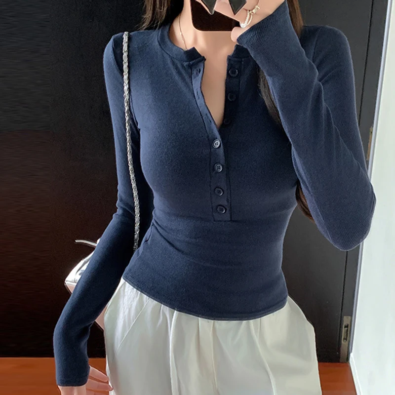 Однобортная однобортная футболка с длинным рукавом, женские облегающие топы с длинными рукавами, осень 2024, модная повседневная базовая футболка
Однобортная однобортная футболка с длинным рукавом, женские облегающие топы с длинными рукавами, осень 2024, модная повседневная базовая футболка